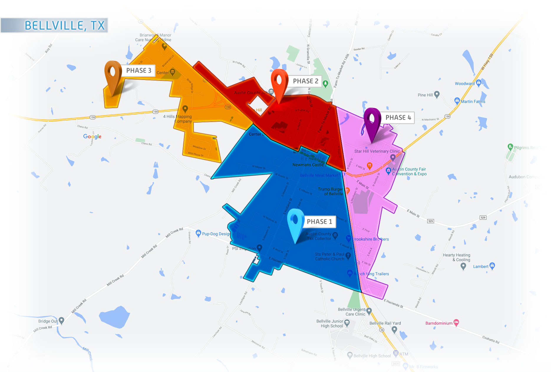 BELLVILLE`s FIBER INSTALLATION PHASES