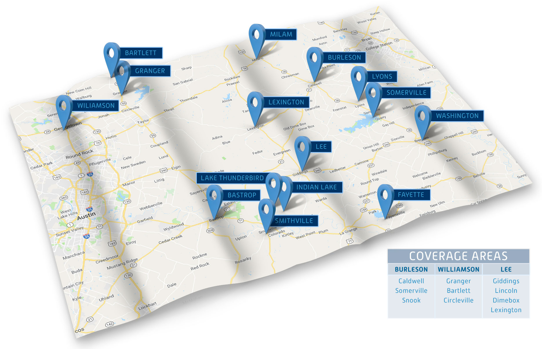 All the counties we provide with Internet