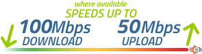 100Mbps Download 50Mbps Upload